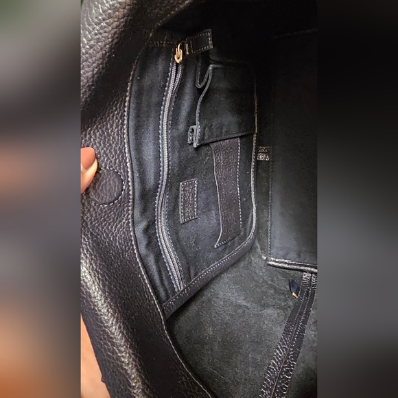 Brooks Brothers Black Pebbeled Leather Shoulder Sachel Handbag NWT - Picture 9 of 14